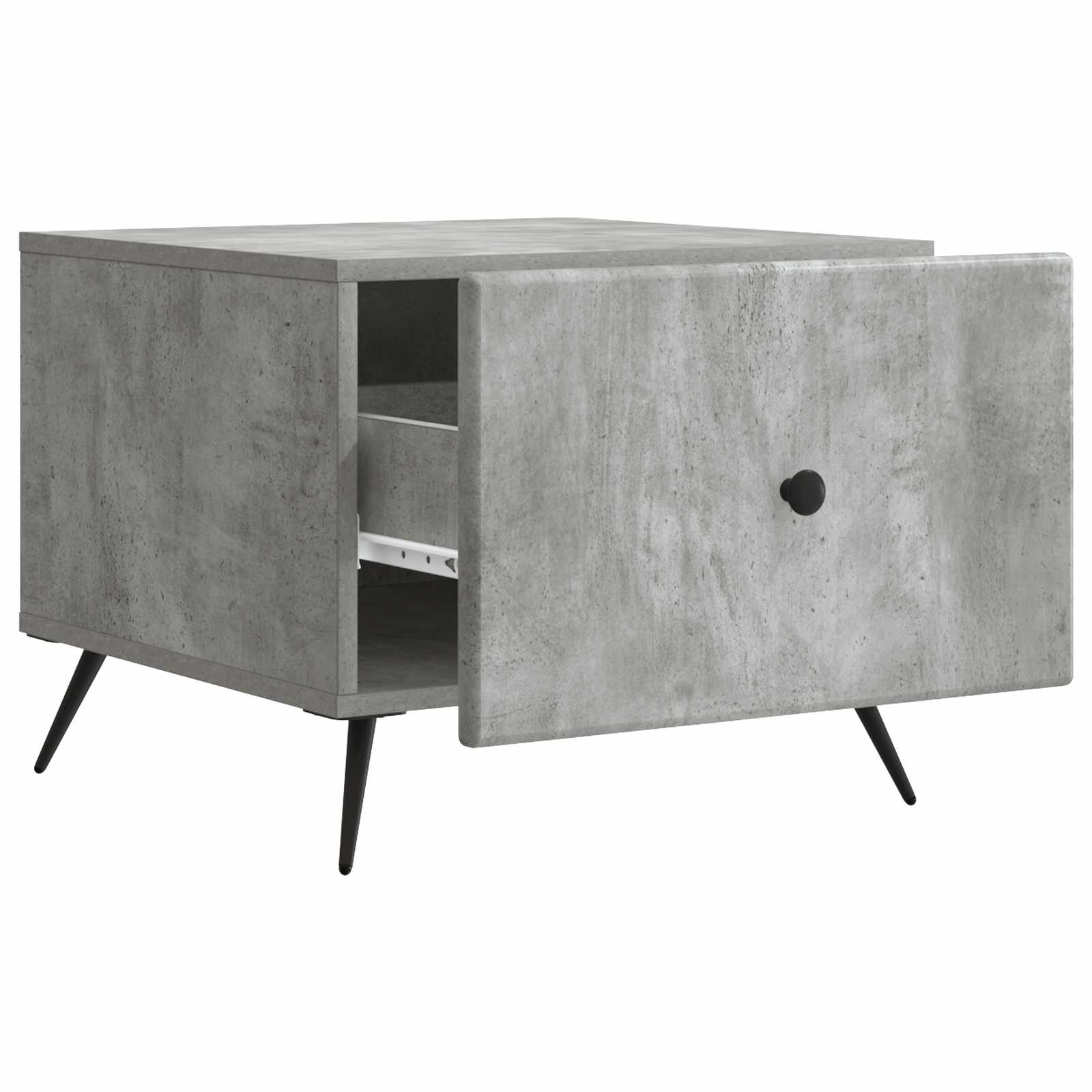 Mesa de centro com gaveta cinzento cimento 49 x 50 x 40 cm
