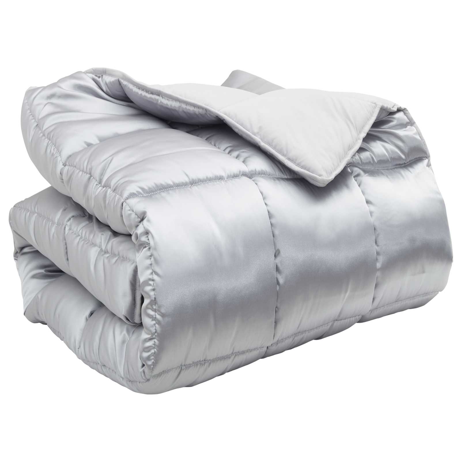 Edredom de inverno prateado 135 x 220 cm cetim e microfibra