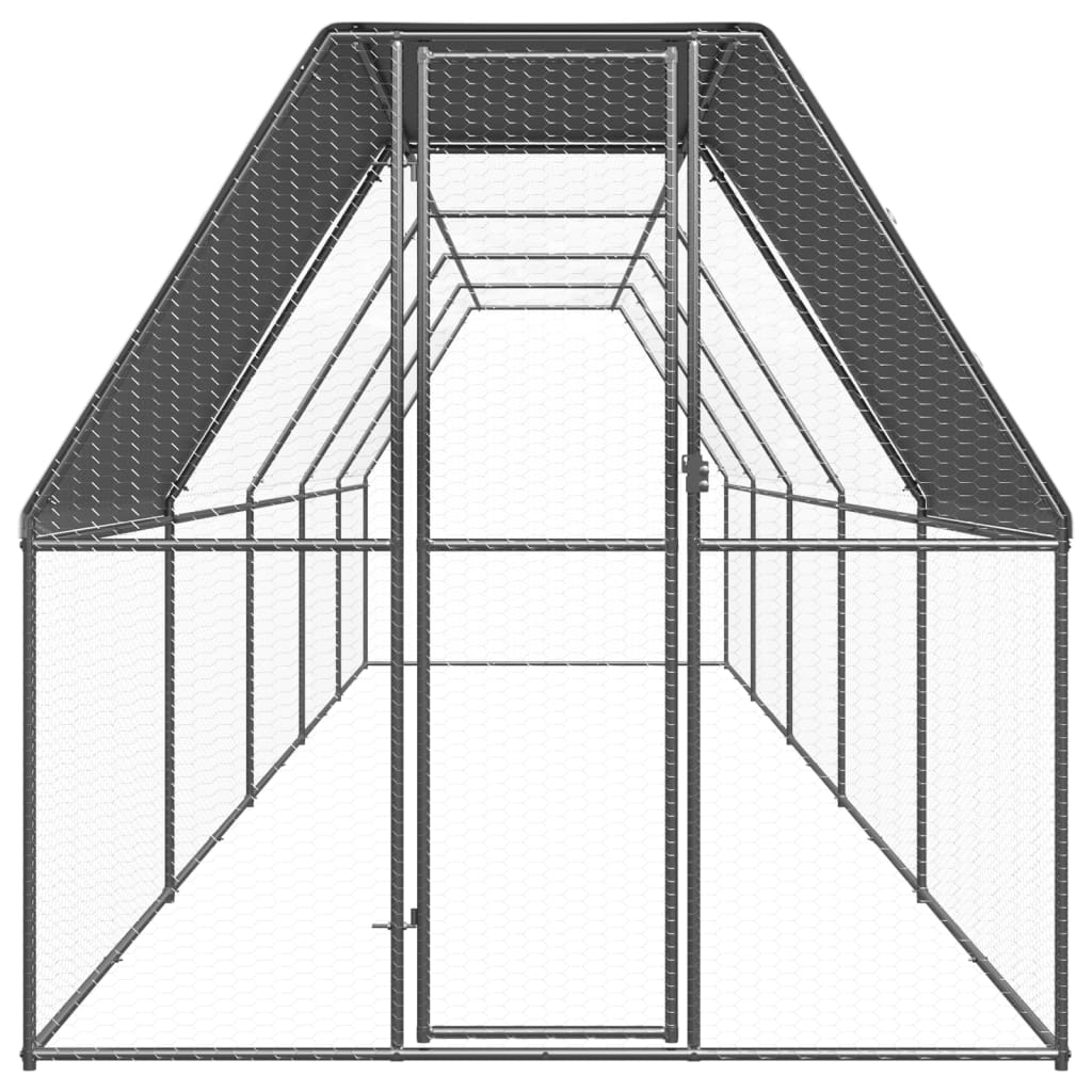 Galinheiro de exterior 2x10x2 m aço galvanizado