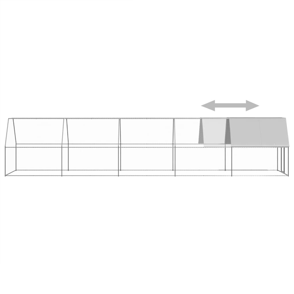 Galinheiro de exterior 2x10x2 m aço galvanizado