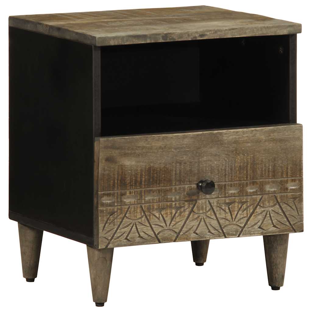Mesa de cabeceira cinzento claro 40x33x46 cm