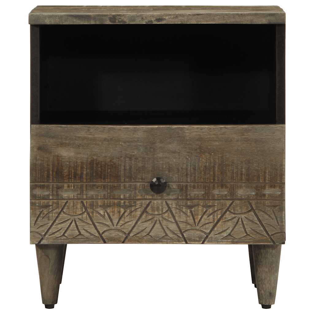 Mesa de cabeceira cinzento claro 40x33x46 cm