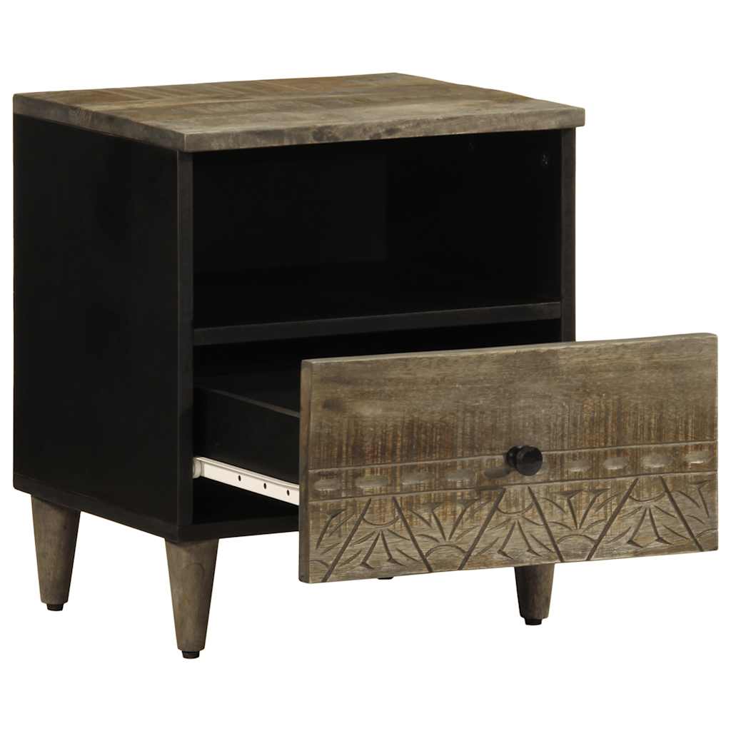 Mesa de cabeceira cinzento claro 40x33x46 cm