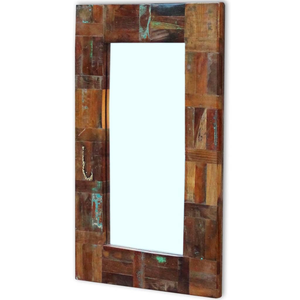 Espelho 80x50 cm madeira reciclada maciça