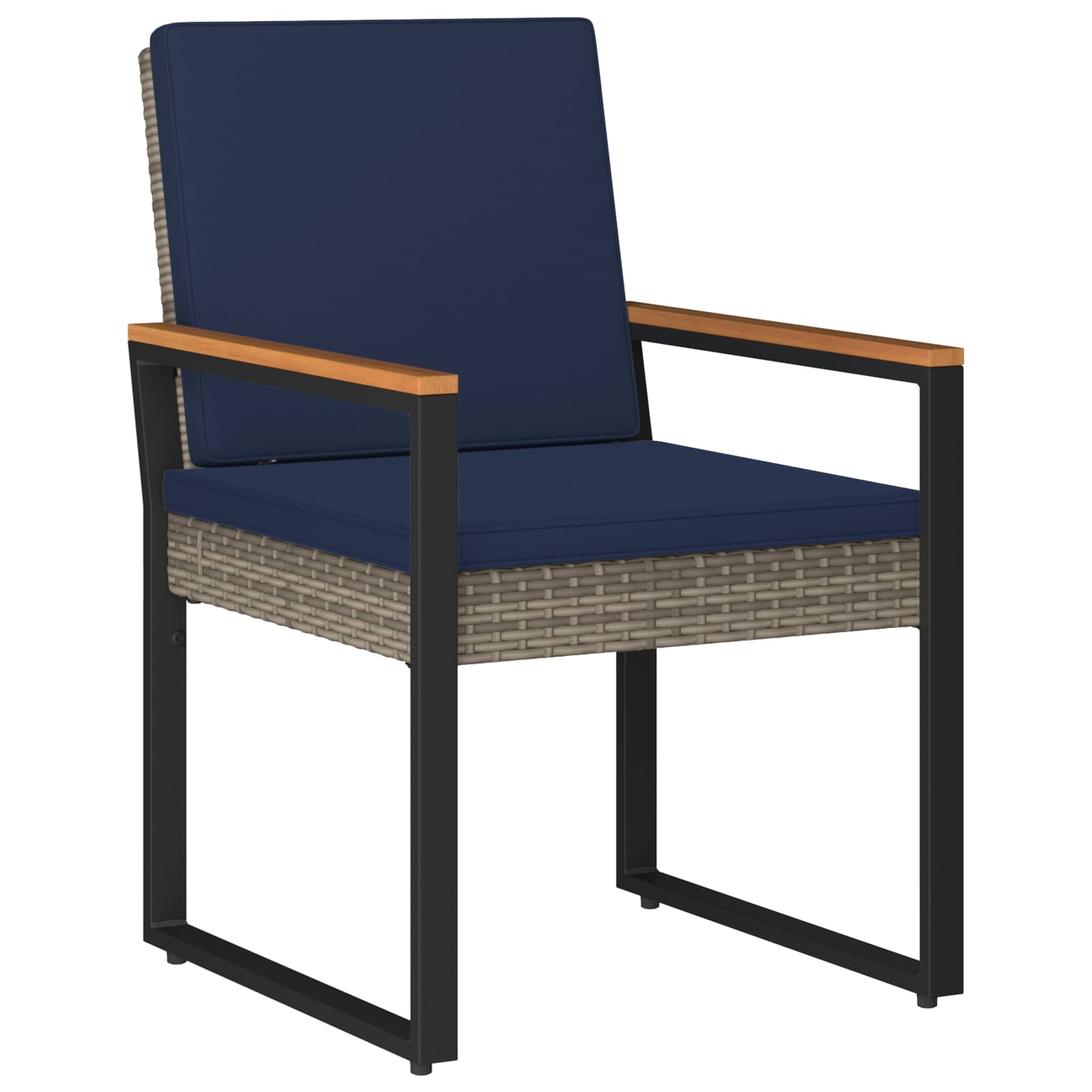 Conjunto de móveis para exterior 3 unid. cinza e azul marinho
