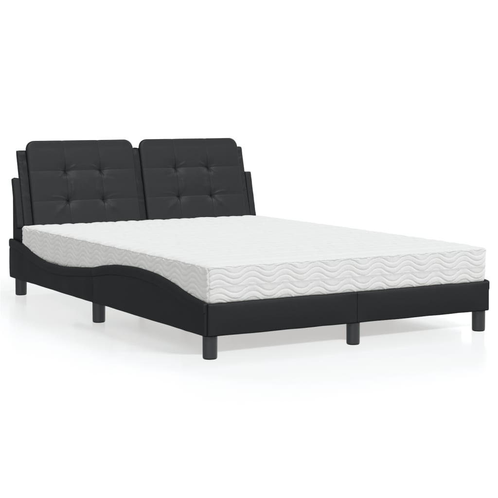 Estrutura de cama sem colchão zadar 140x200 cm couro artificial preto