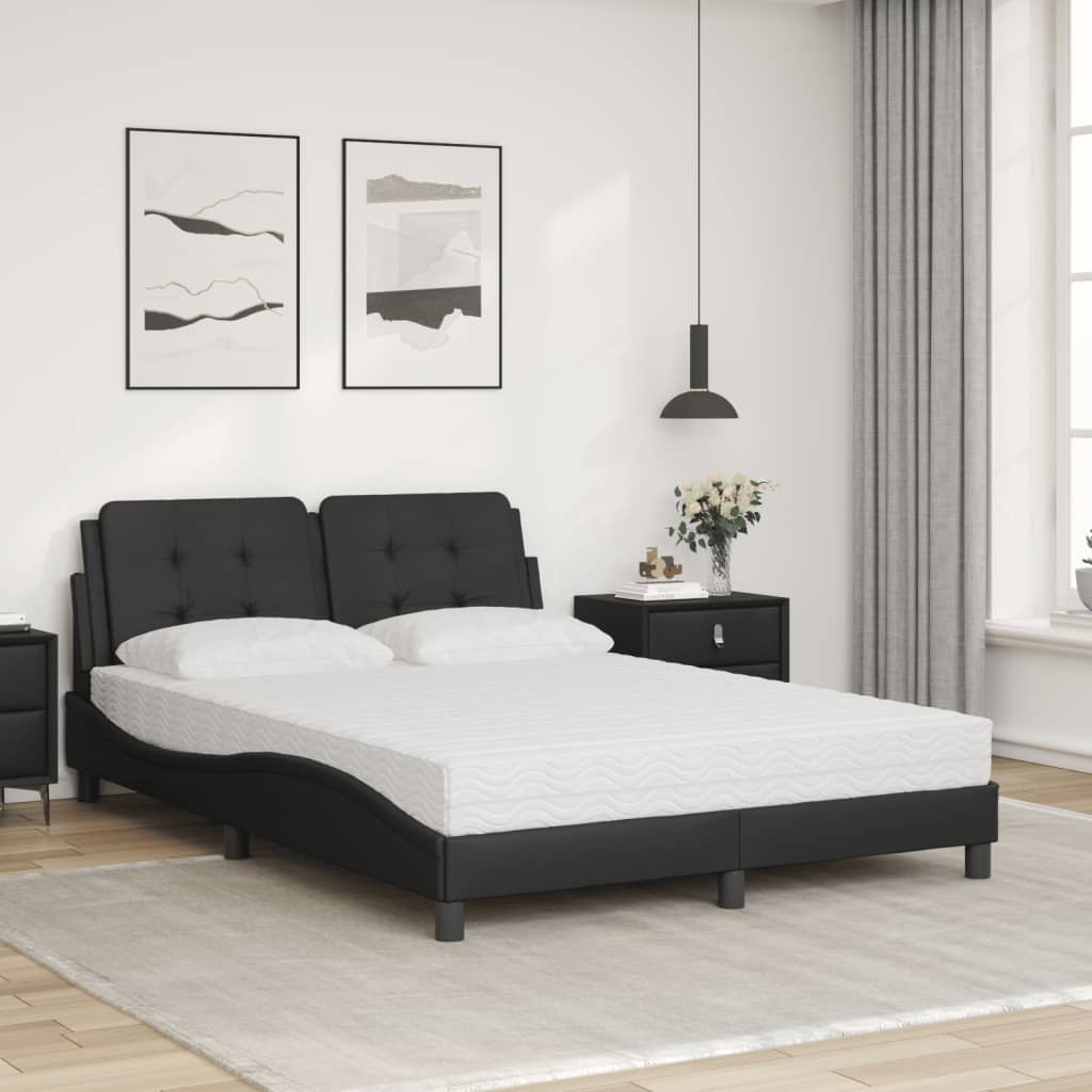 Estrutura de cama sem colchão zadar 140x200 cm couro artificial preto