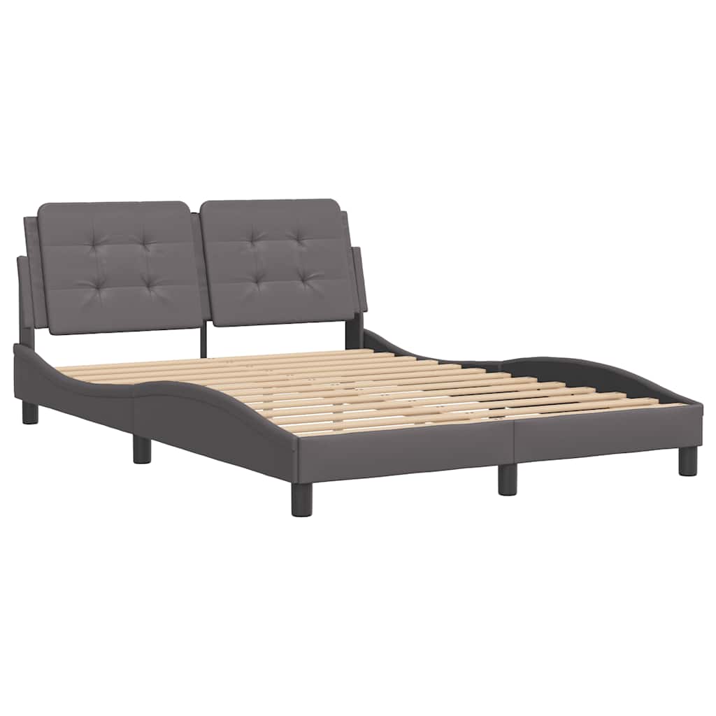 Estrutura de cama sem colchão zadar 140x200cm couro artificial cinzento