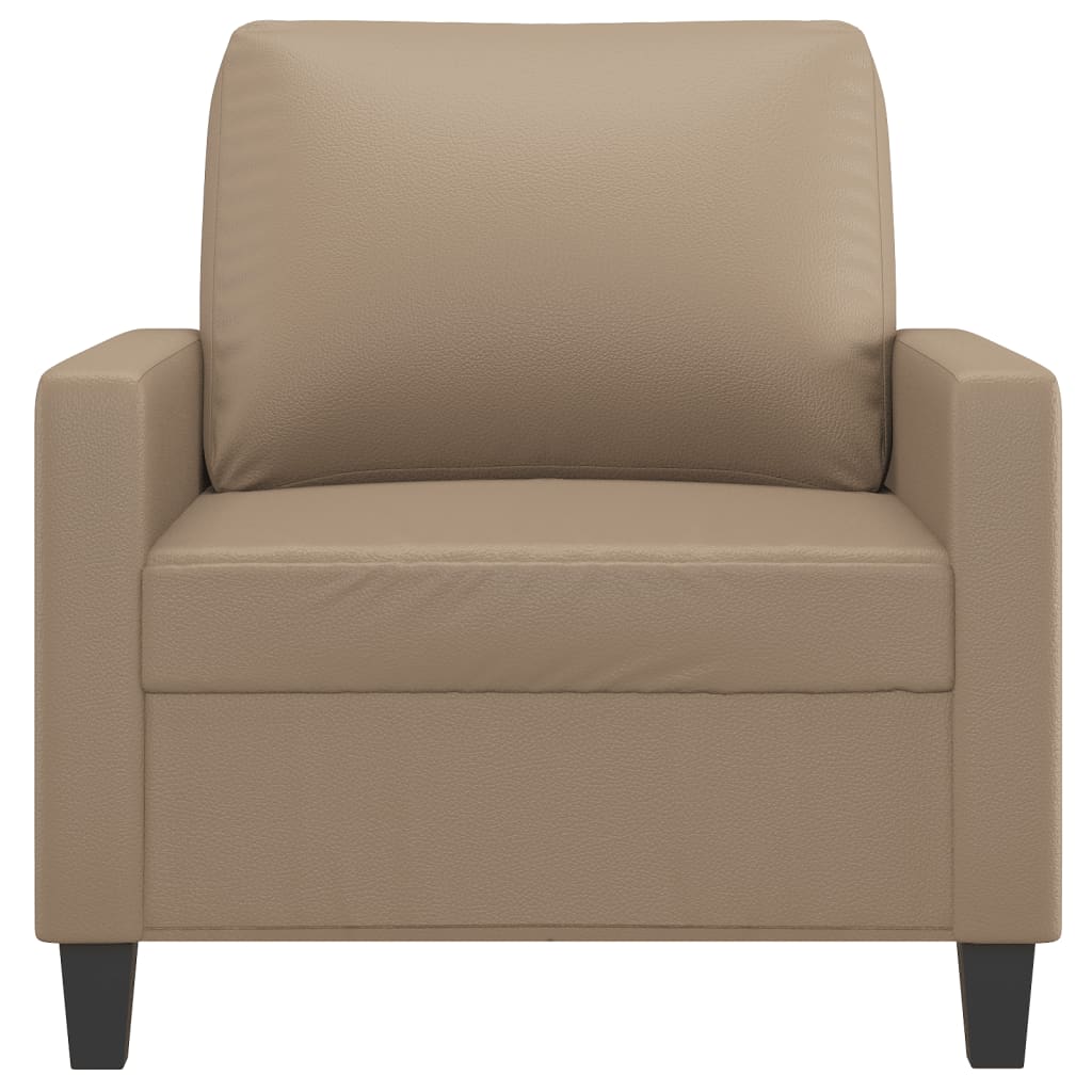 Poltrona 60 cm couro artificial cappuccino