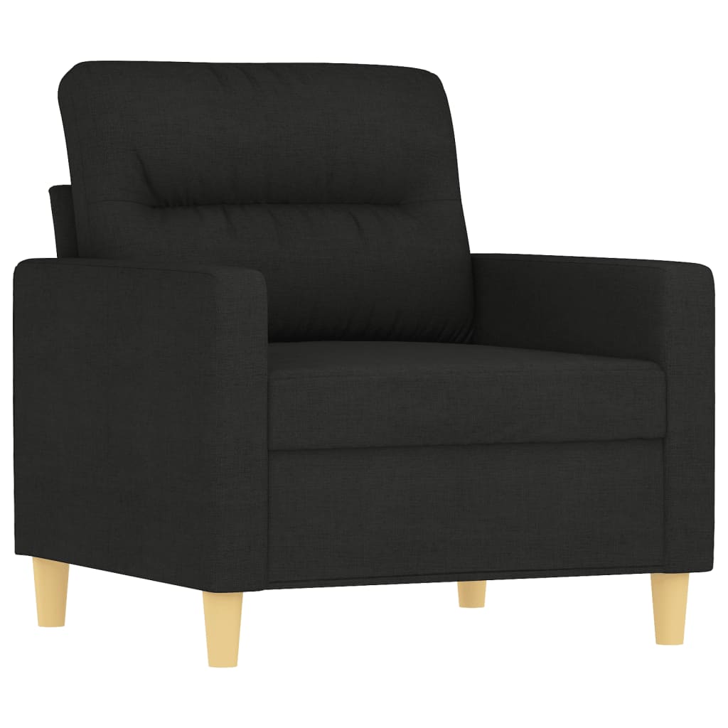 4 Pcs conjunto de sofás com almofadões tecido preto