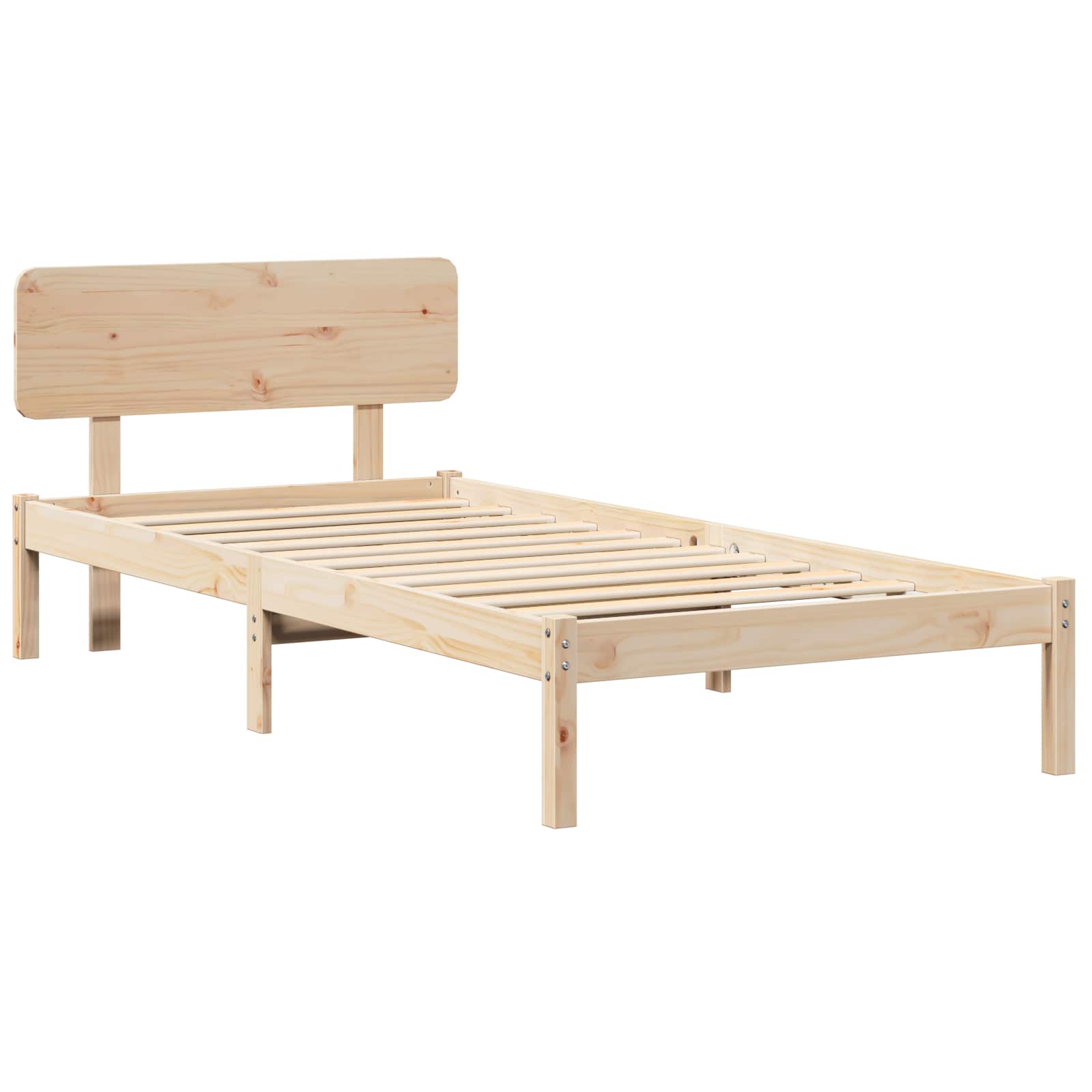 Estrutura da cama com cabeceira natural 75 x 190 cm