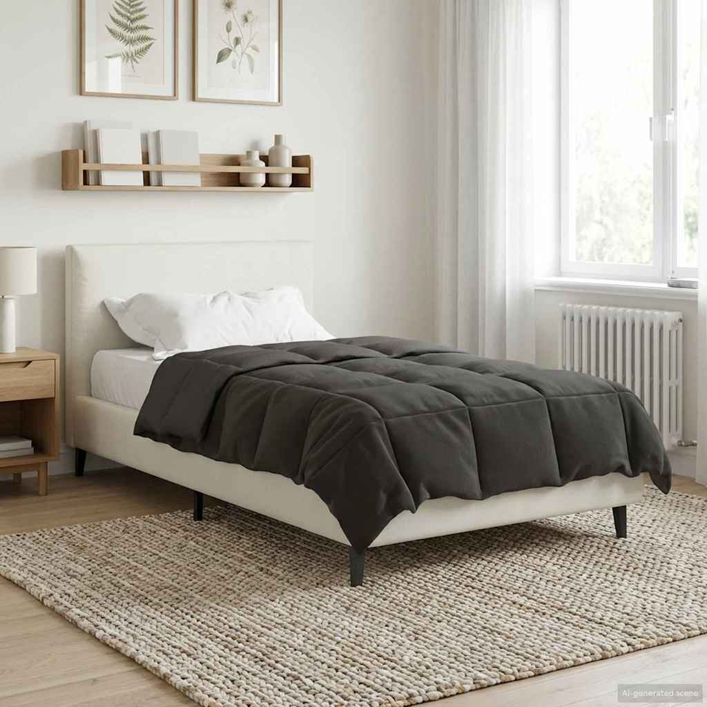 Duvet de ano inteiro antracite 135 x 200 cm microfibra