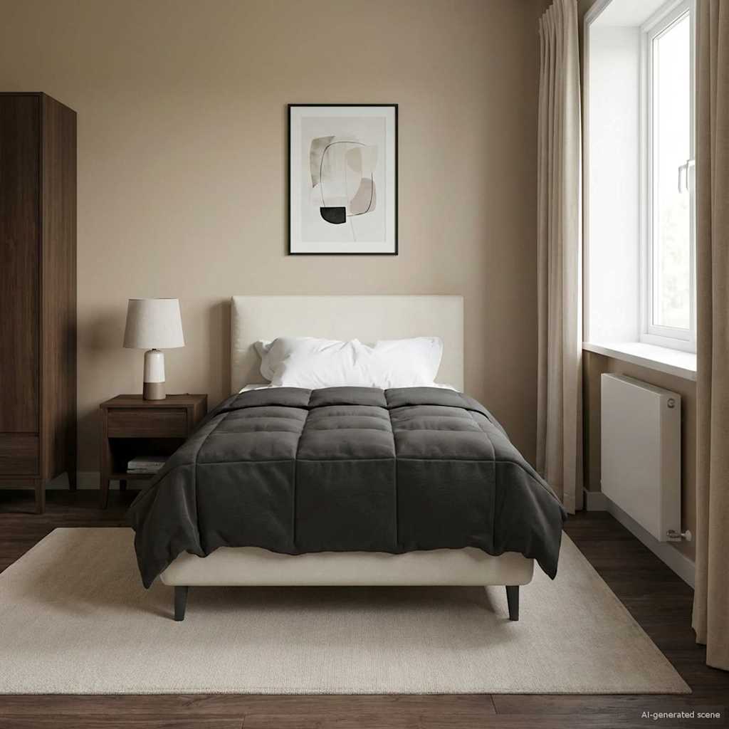 Duvet de ano inteiro antracite 135 x 200 cm microfibra