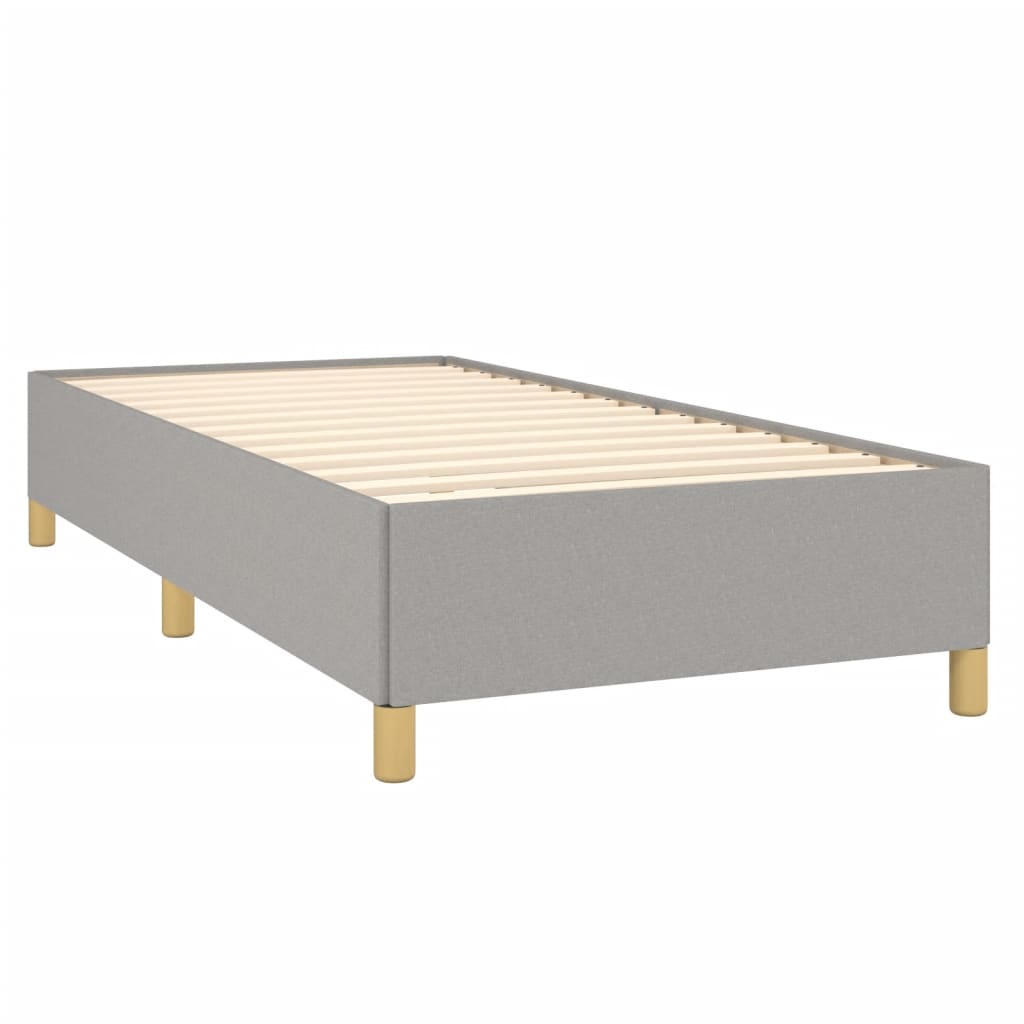 Estrutura de cama sem colchão 90x190 cm tecido cinzento-claro