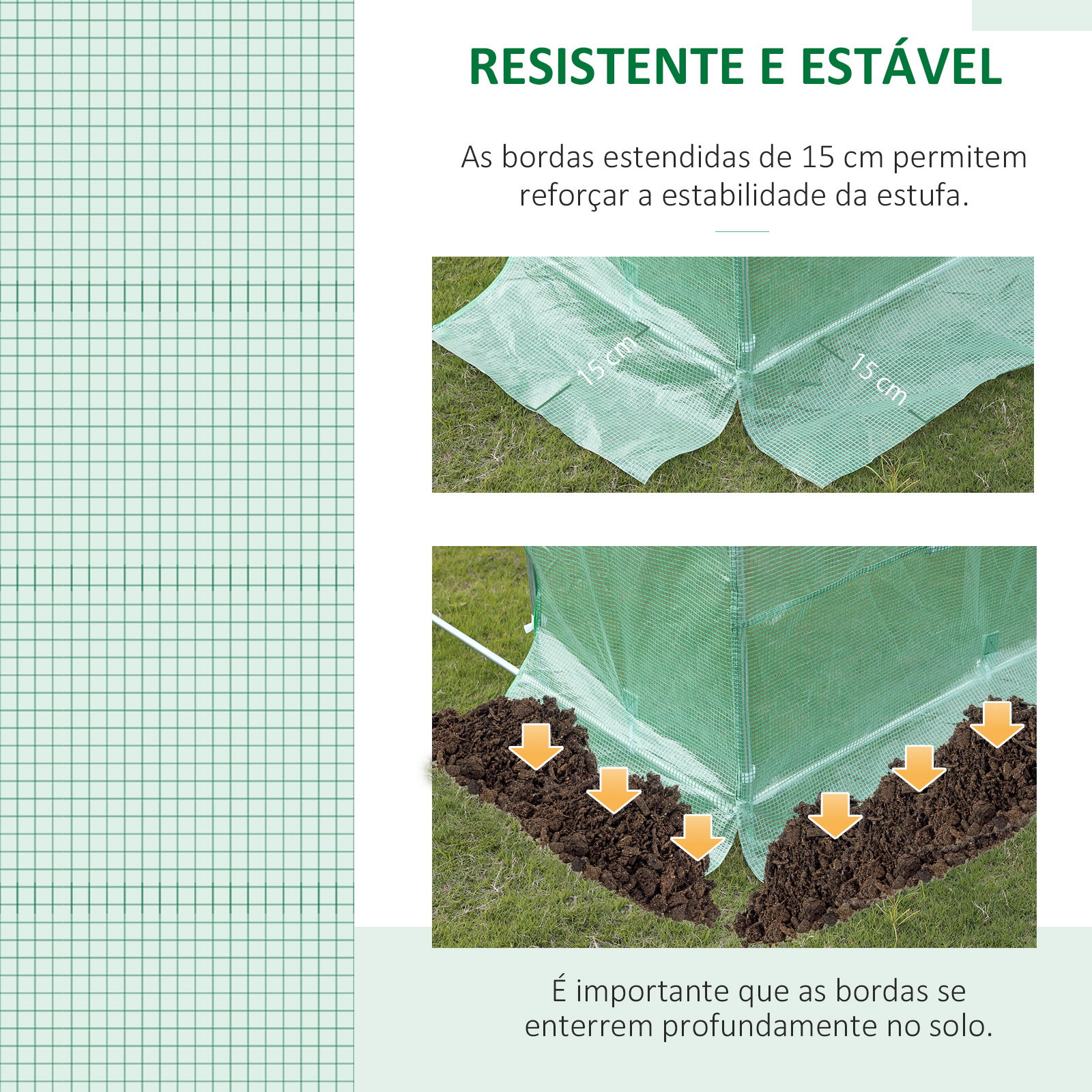 Cobertura de Estufa de Túnel 6x3x2m Cobertura de Substituição de Estufa Polietileno com 12 Janelas e Portas Enroláveis Proteção