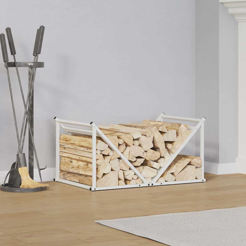 Suporte para lenha 70x43x34,5 cm aço laminado a frio branco