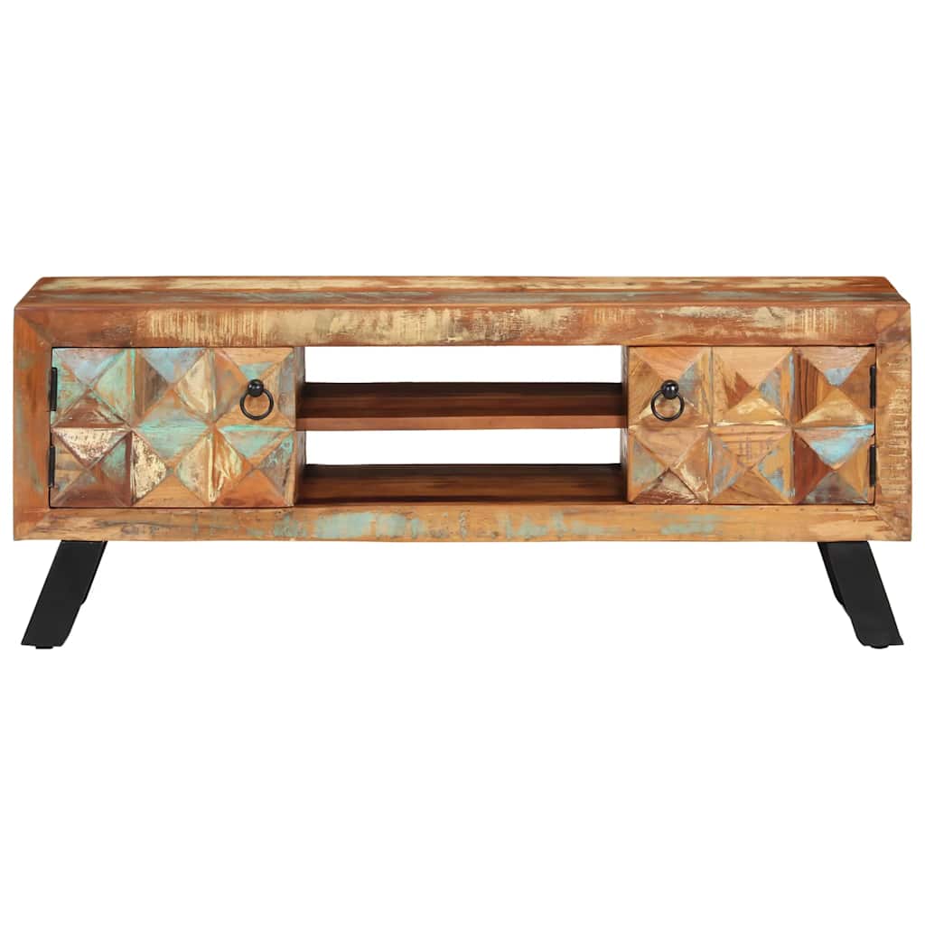 Móvel de TV 112x30x45 cm madeira recuperada maciça