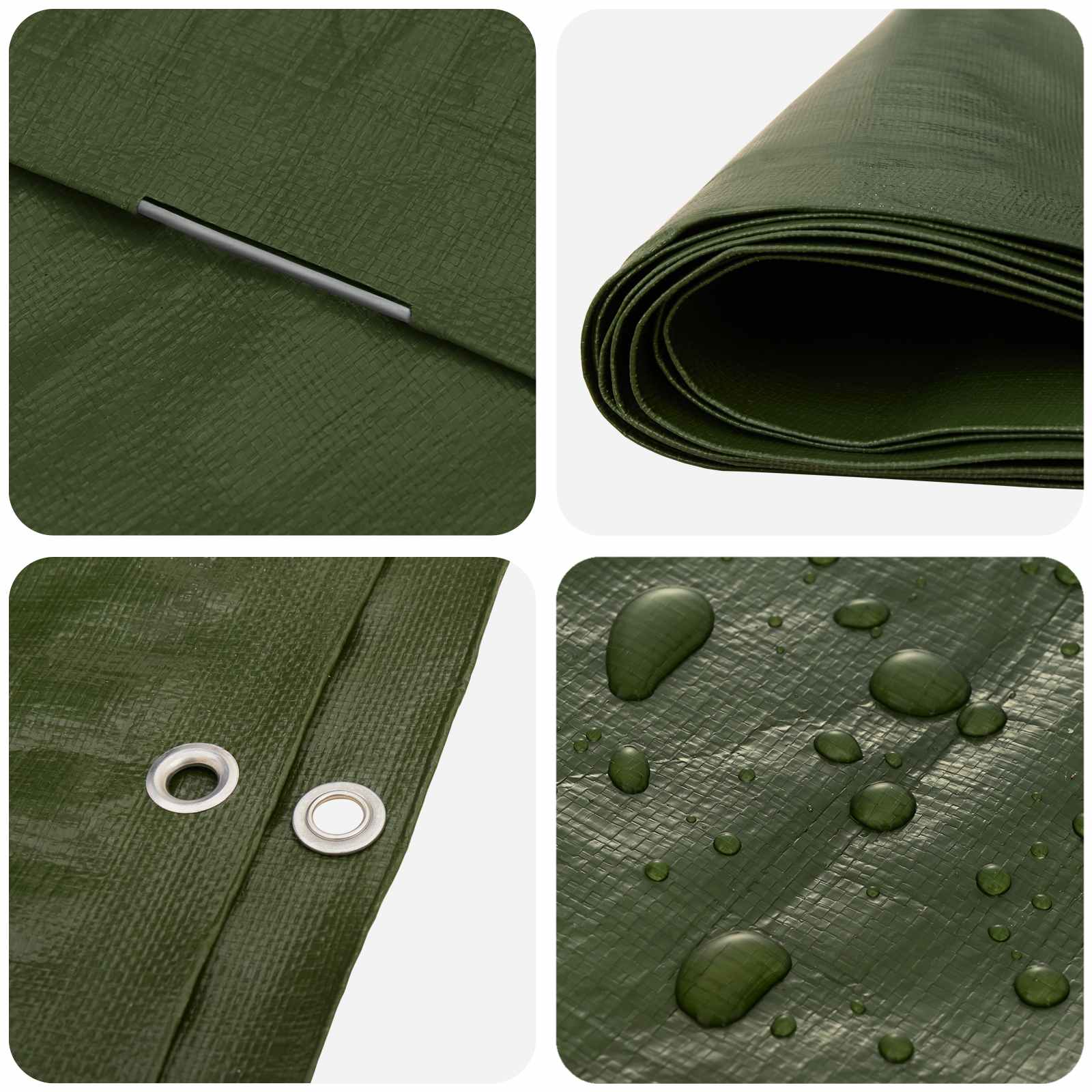 Lona com olhais verde 6 x 10 m 180 gsm PE