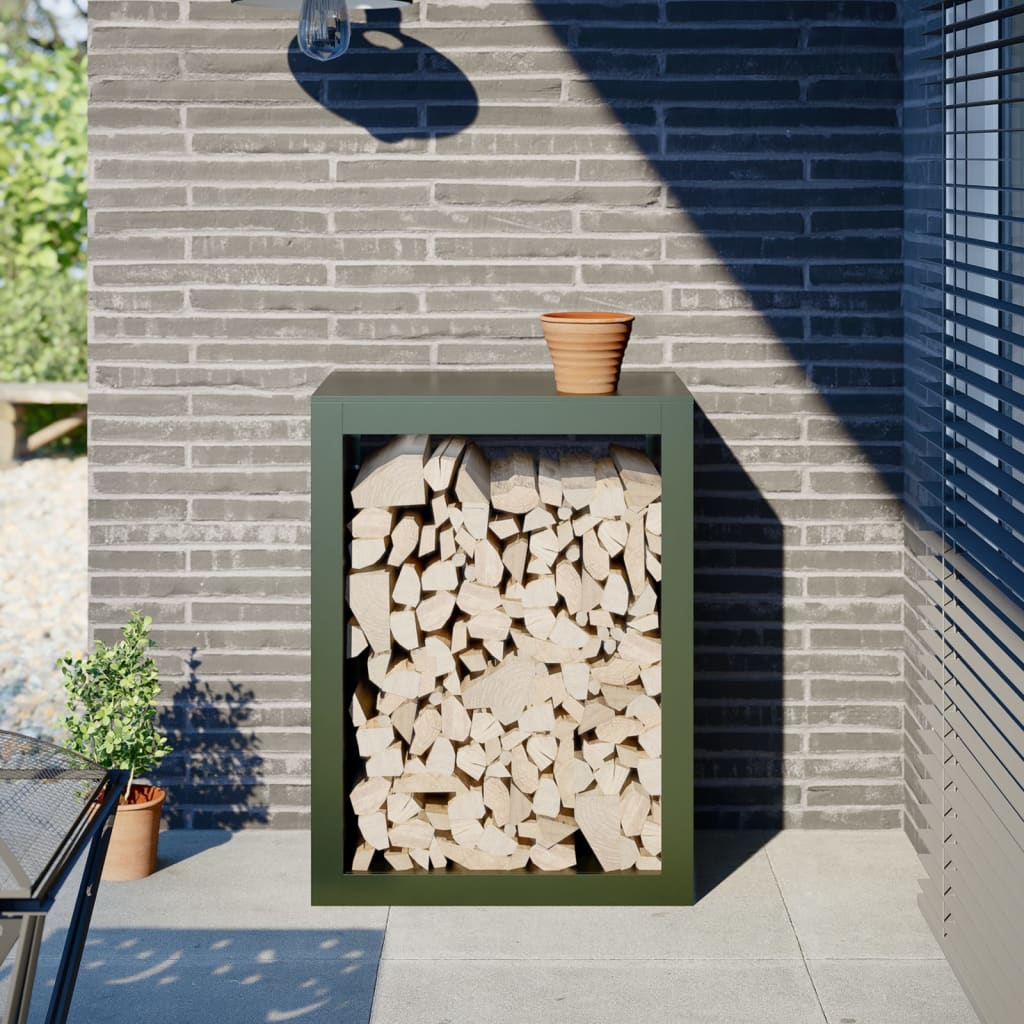 Suporte para lenha 60x40x80 cm aço verde
