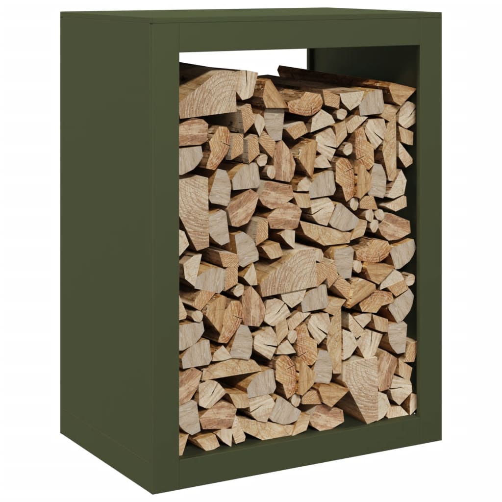 Suporte para lenha 60x40x80 cm aço verde