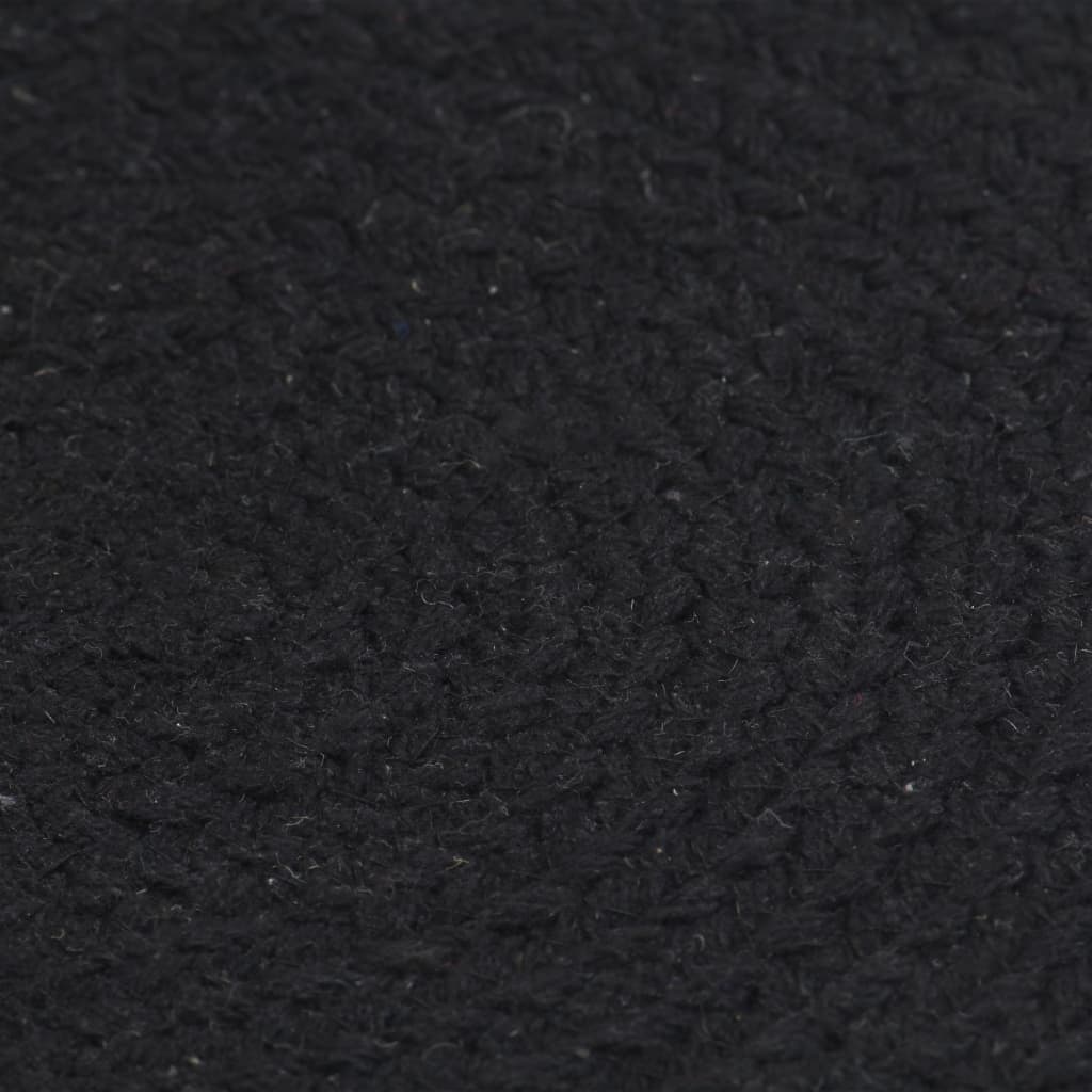 Individuais de mesa 6 pcs em algodão liso 38 cm redondo preto