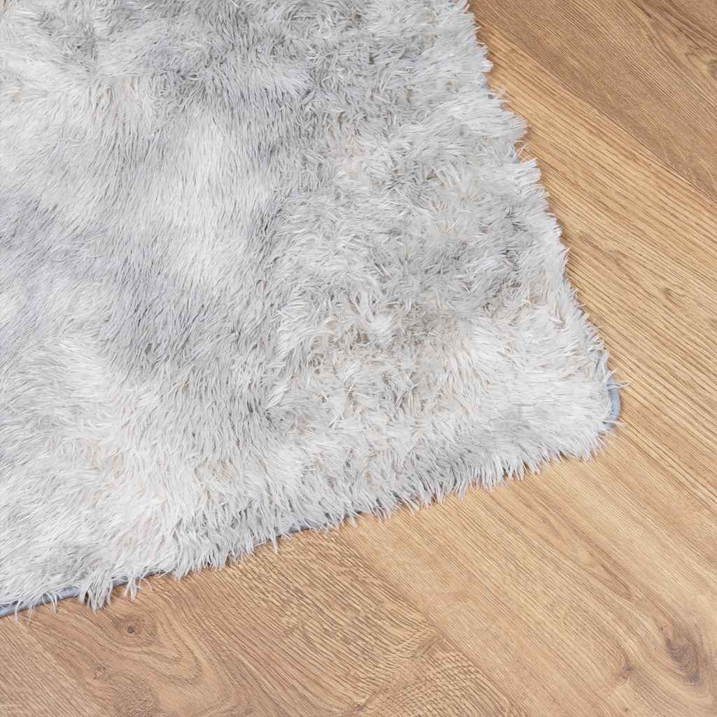Tapete shaggy de pelo alto navarra 60x100cm cinzento prateado