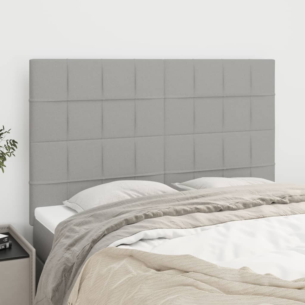 Cabeceira cinza claro 144x5x118/128 cm tecido