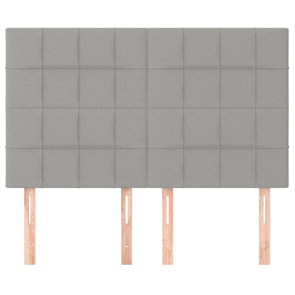 Cabeceira cinza claro 144x5x118/128 cm tecido