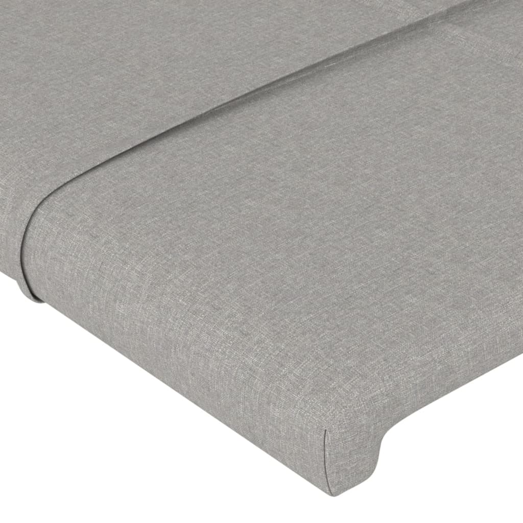 Cabeceira cinza claro 144x5x118/128 cm tecido