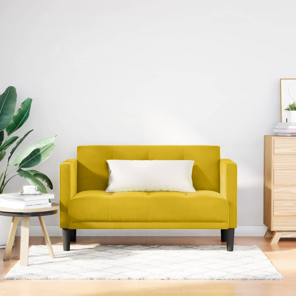 Sofá-luvas 111 cm veludo amarelo