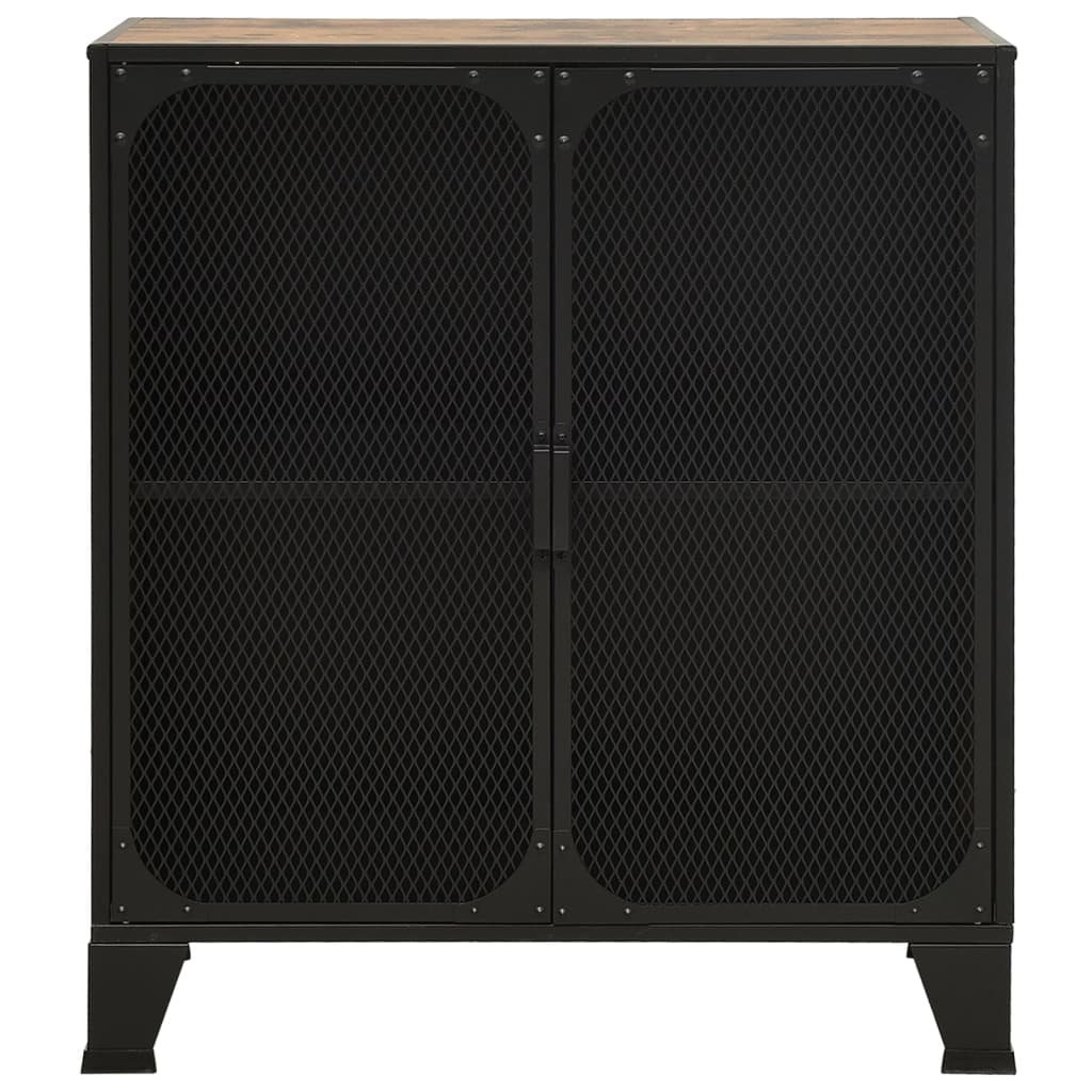 Armário de arrumação 72x36x82 cm metal/MDF castanho rústico