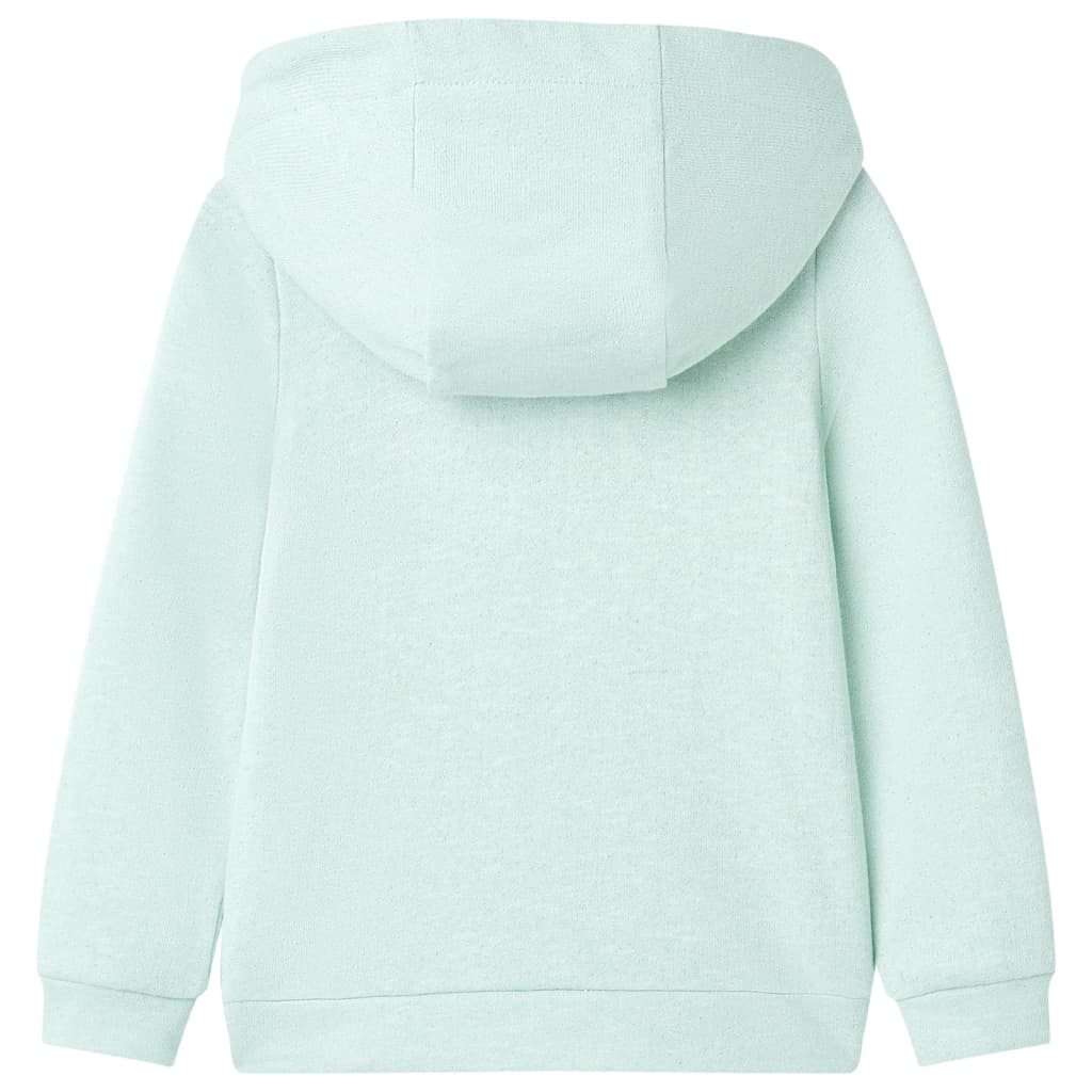 Sweatshirt para criança com capuz e fecho menta-claro misto 92