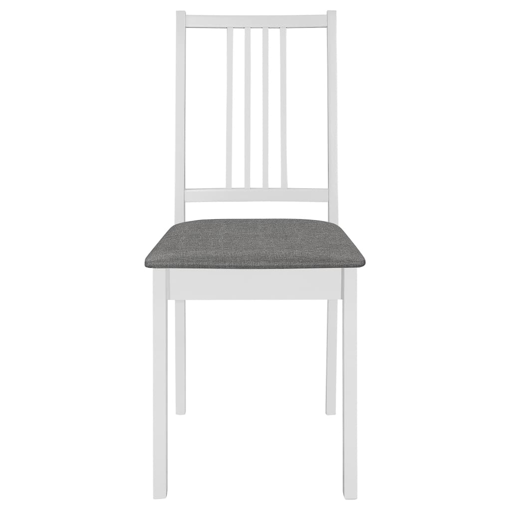 Cadeiras de jantar com almofadões 6 pcs madeira maciça branco
