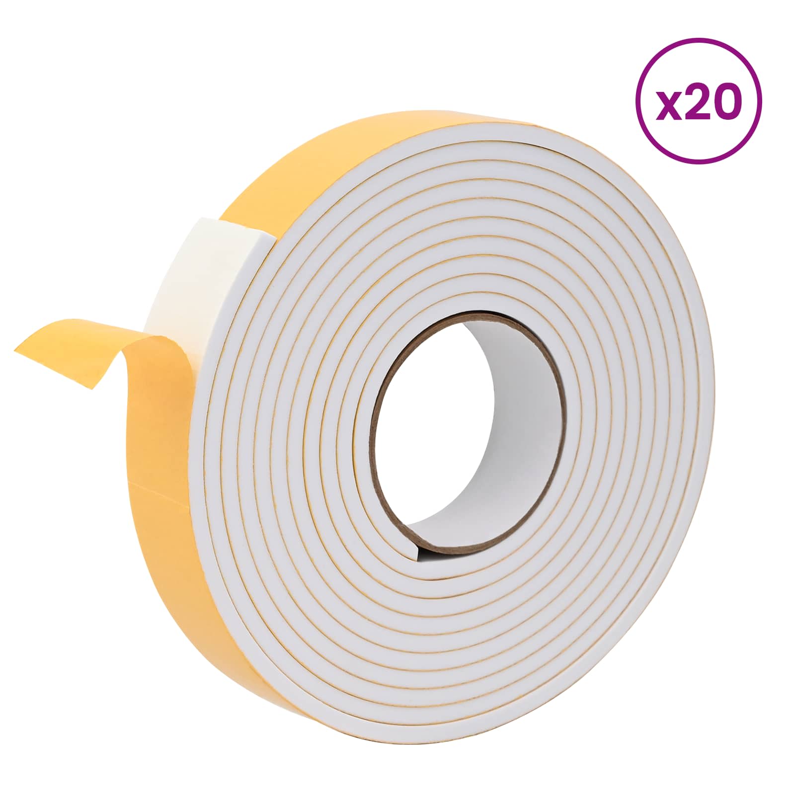 Fita de espuma autoadesiva 20 unid. branco 40mm x 5m espuma cr