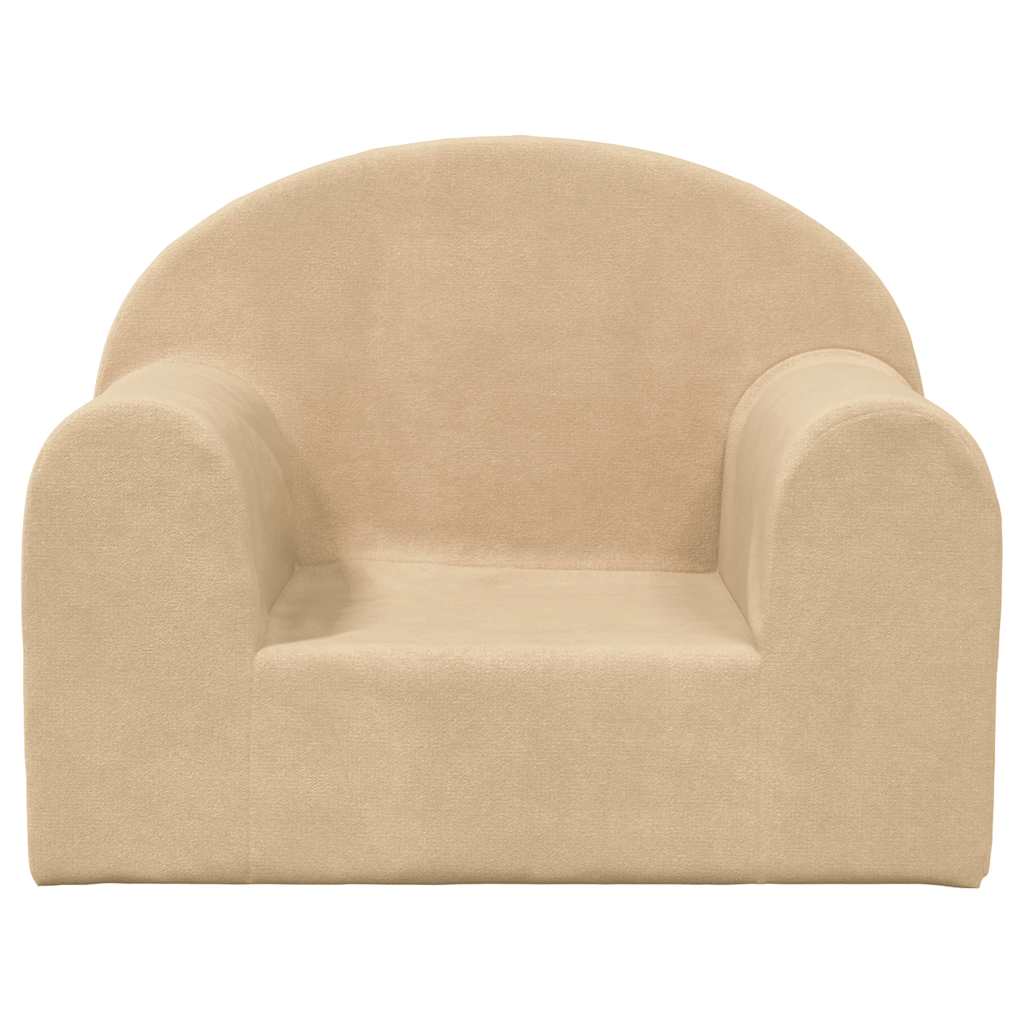 Sofá infantil peluche macio creme
