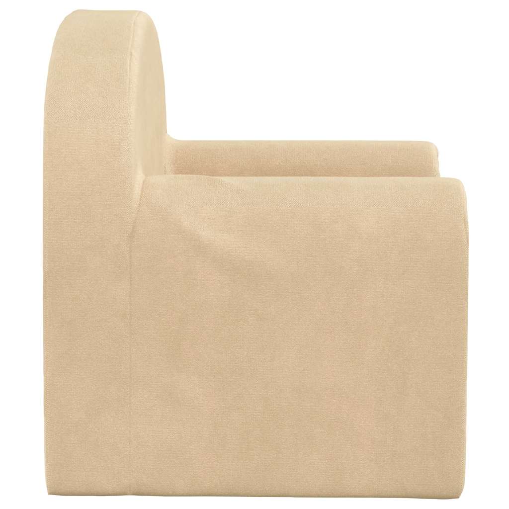 Sofá infantil peluche macio creme