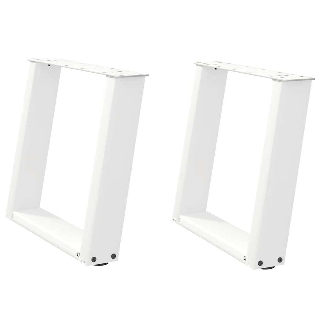 Pés para mesa de centro em forma de u, 2 peças, branco, 50x (42-43) cm, aço
