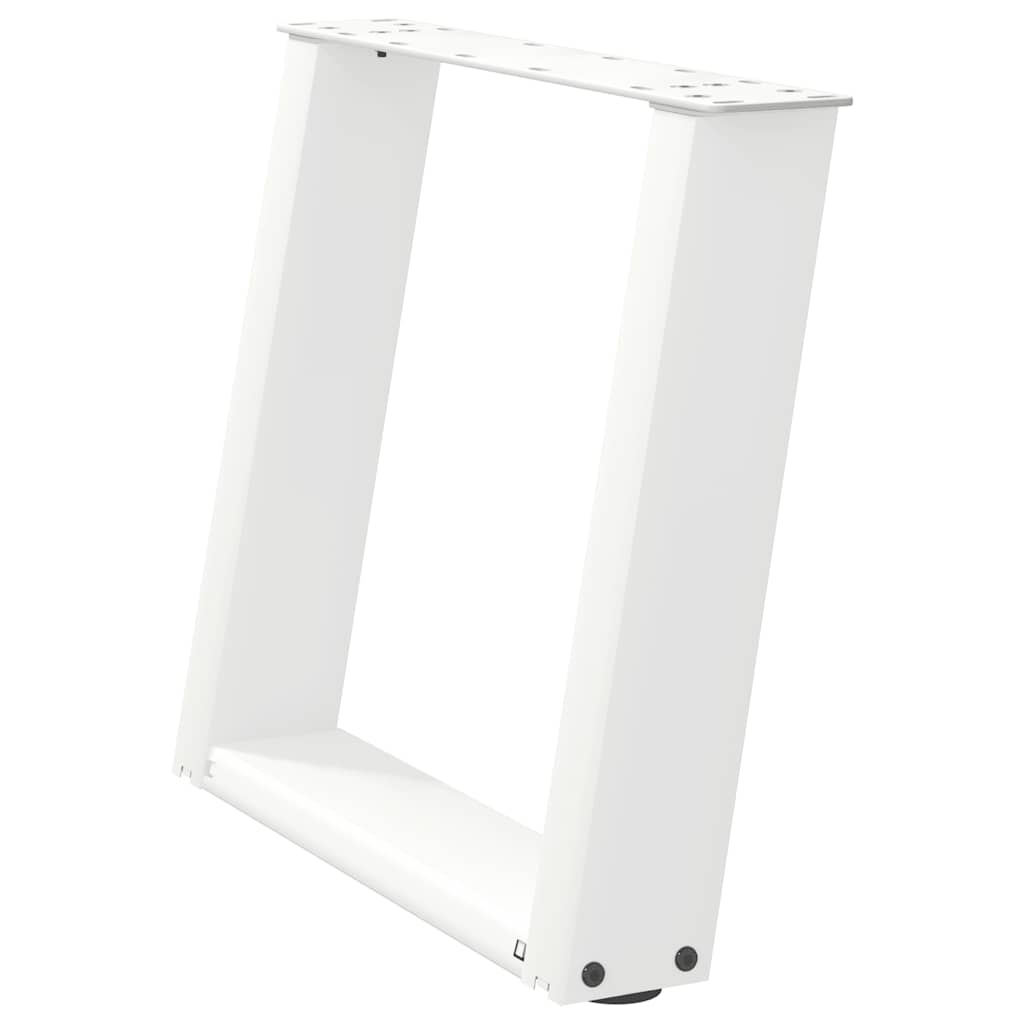 Pés para mesa de centro em forma de u, 2 peças, branco, 50x (42-43) cm, aço