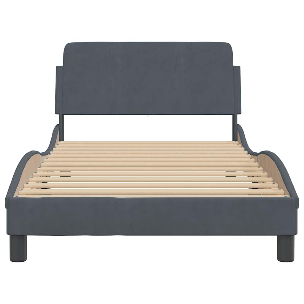 Estrutura de cama dover 100x200 cm veludo cinzento-escuro