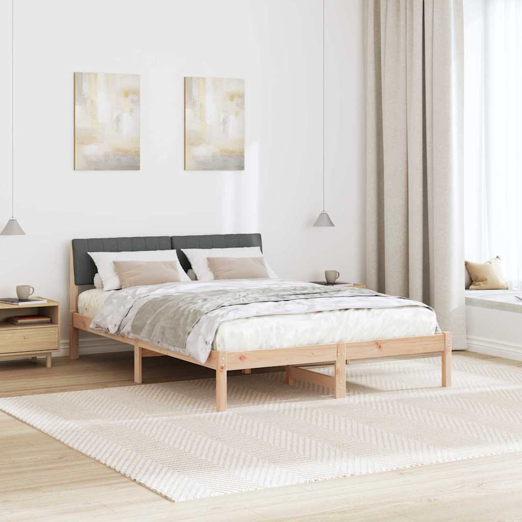 Estrutura da cama castanho e cinzento-escuro 135 x 190 cm