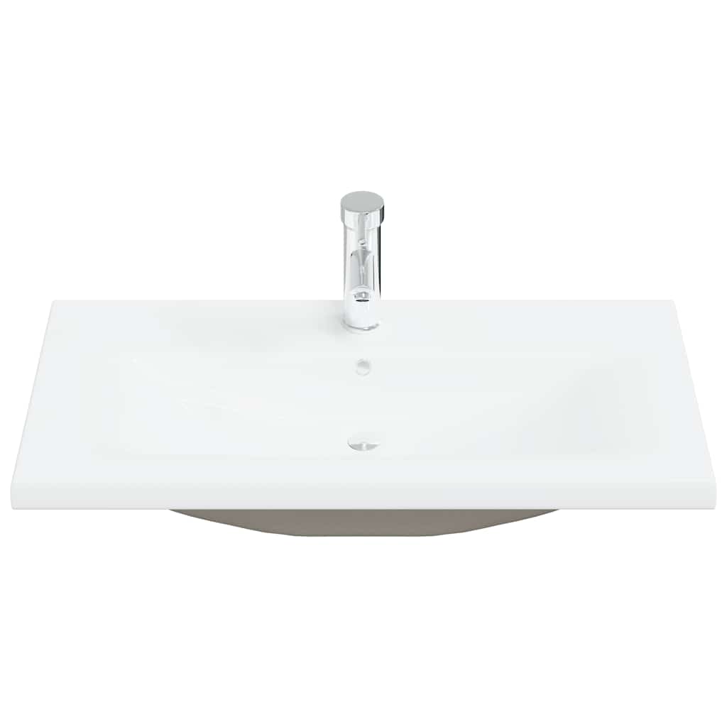 Lavatório embutido c/ torneira 81x39x18 cm cerâmica branco