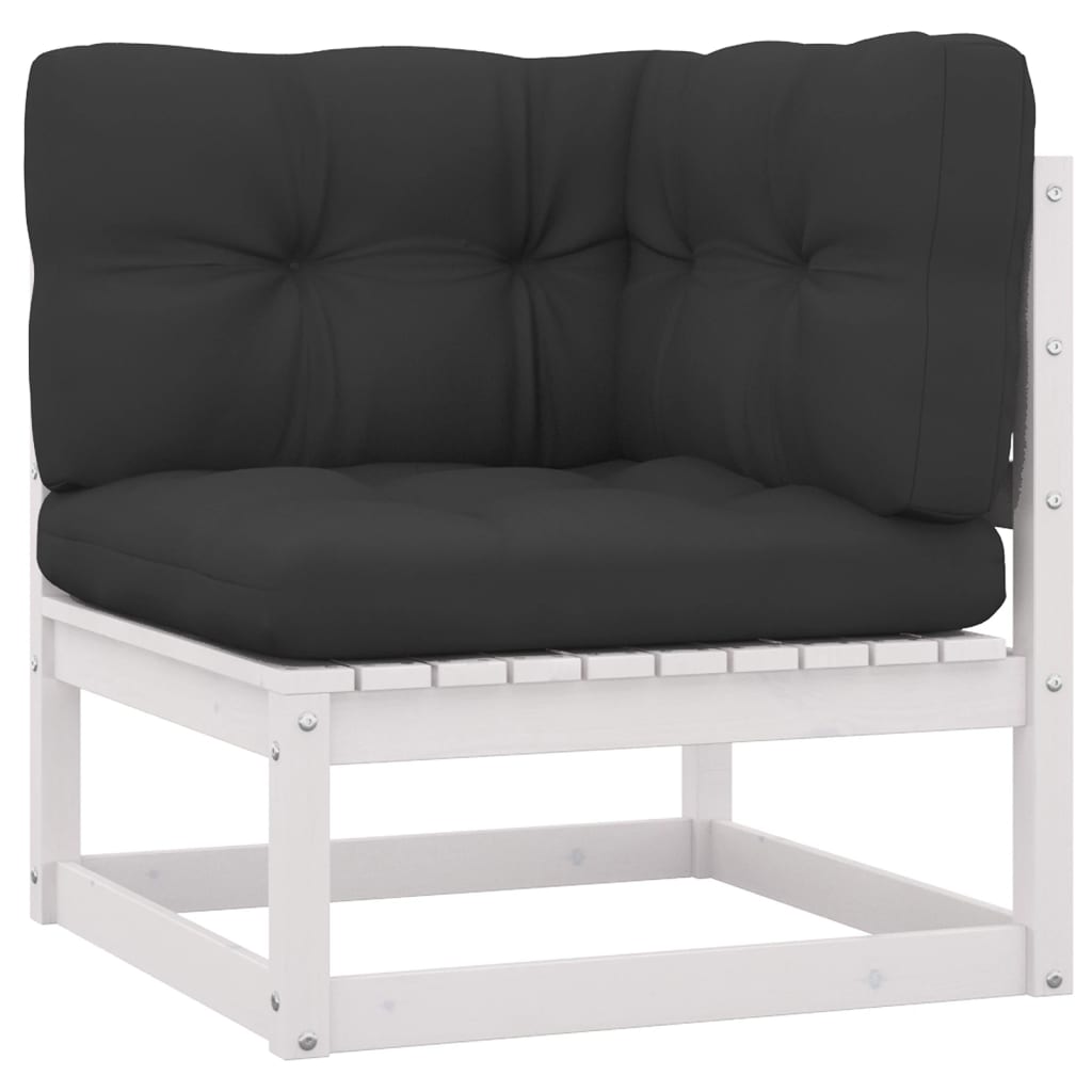 4 Pcs conjunto lounge de jardim com almofadões pinho maciço