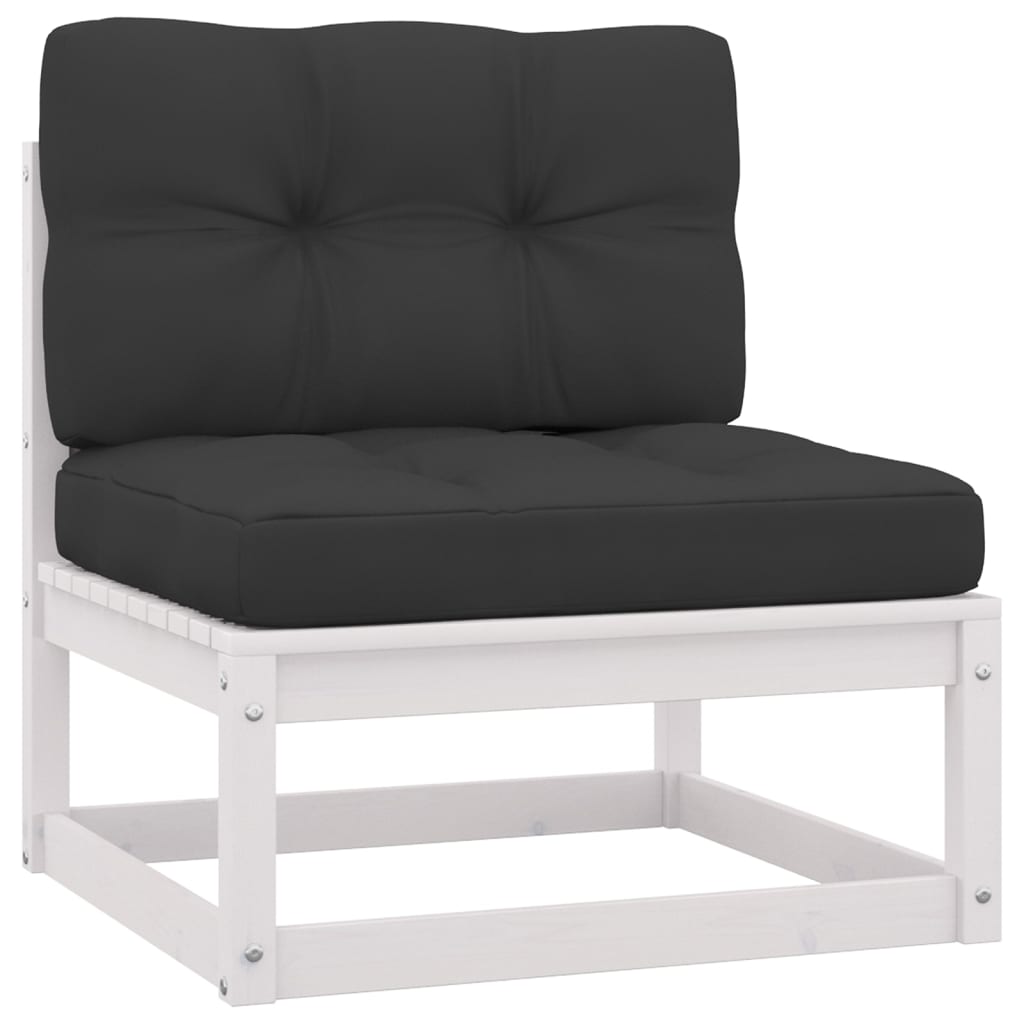 4 Pcs conjunto lounge de jardim com almofadões pinho maciço