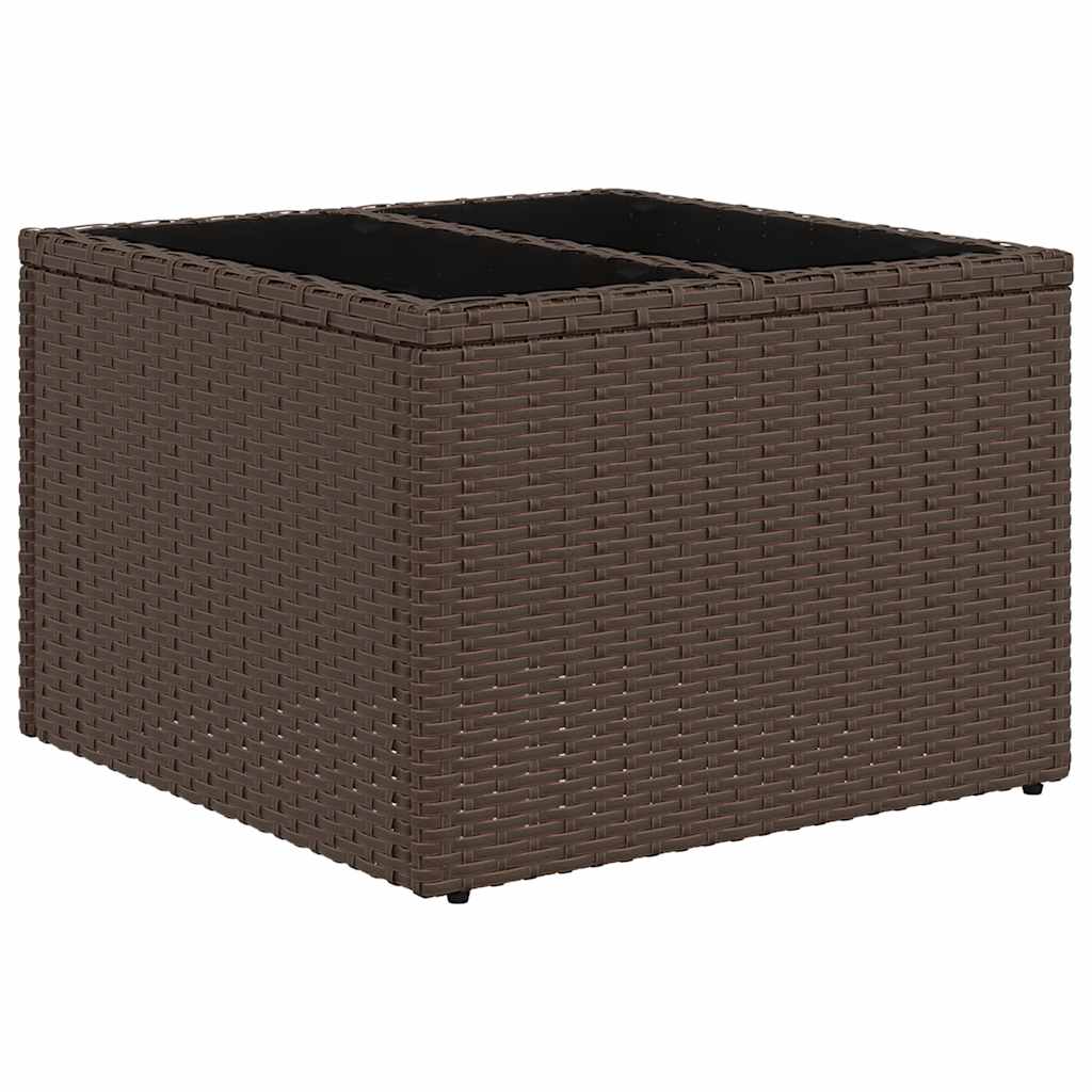 Conjunto de sofá de jardim com 9 peças e almofadas em rattan sintético marrom