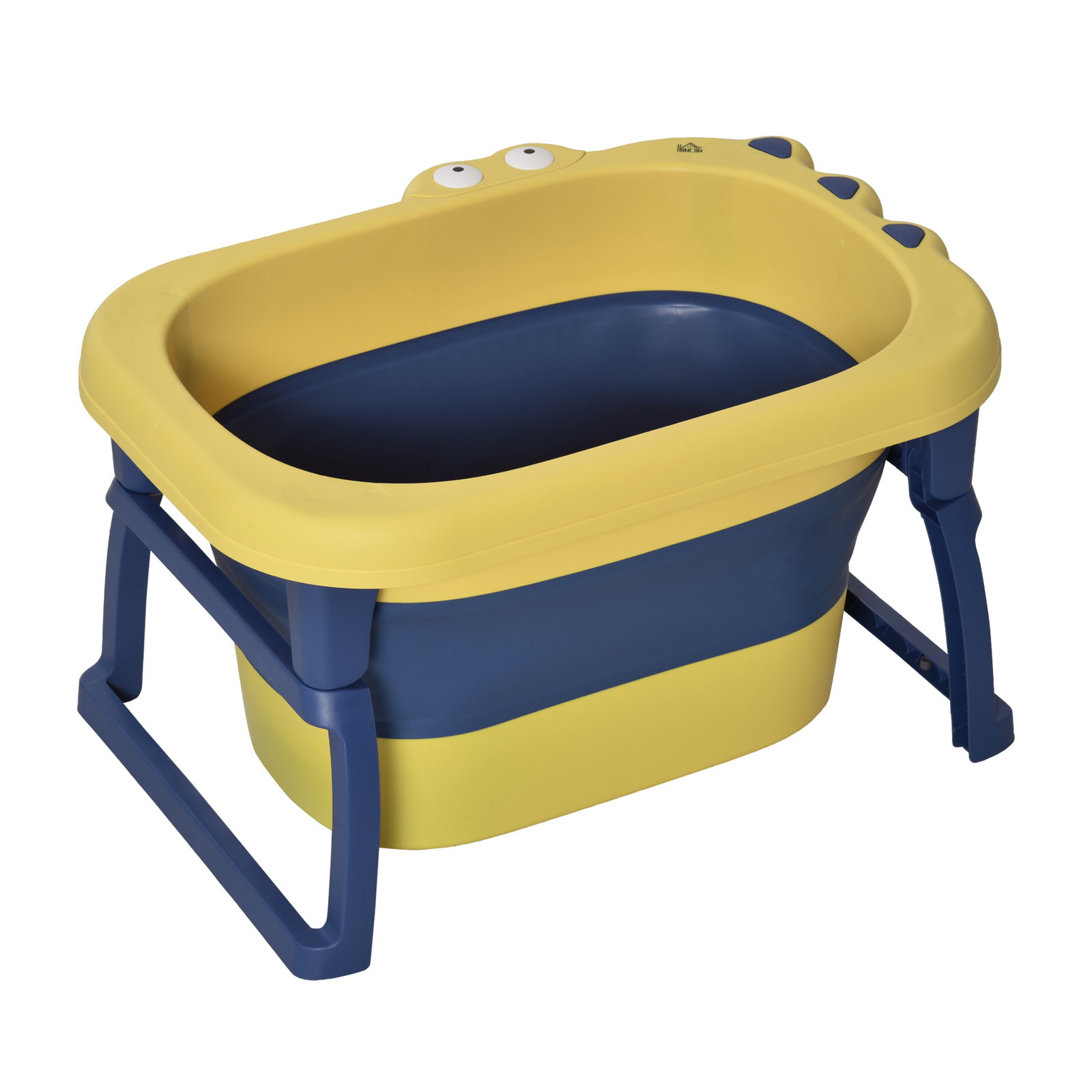 Banheira Dobrável para Bebé de 0-6 Anos Capacidade 105L Banheira Portátil para Crianças 75,3x55,4x43cm Amarelo e Azul