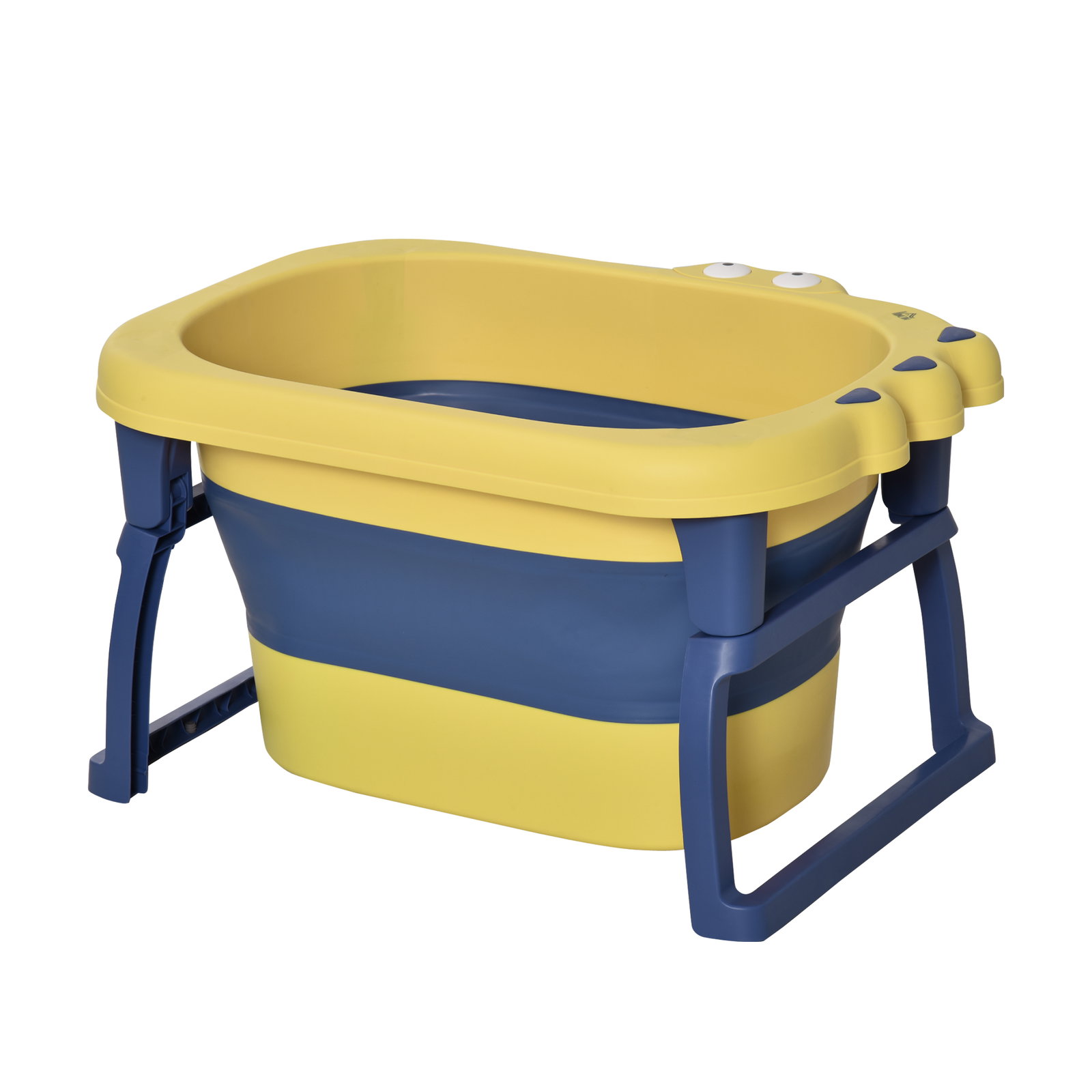 Banheira Dobrável para Bebé de 0-6 Anos Capacidade 105L Banheira Portátil para Crianças 75,3x55,4x43cm Amarelo e Azul
