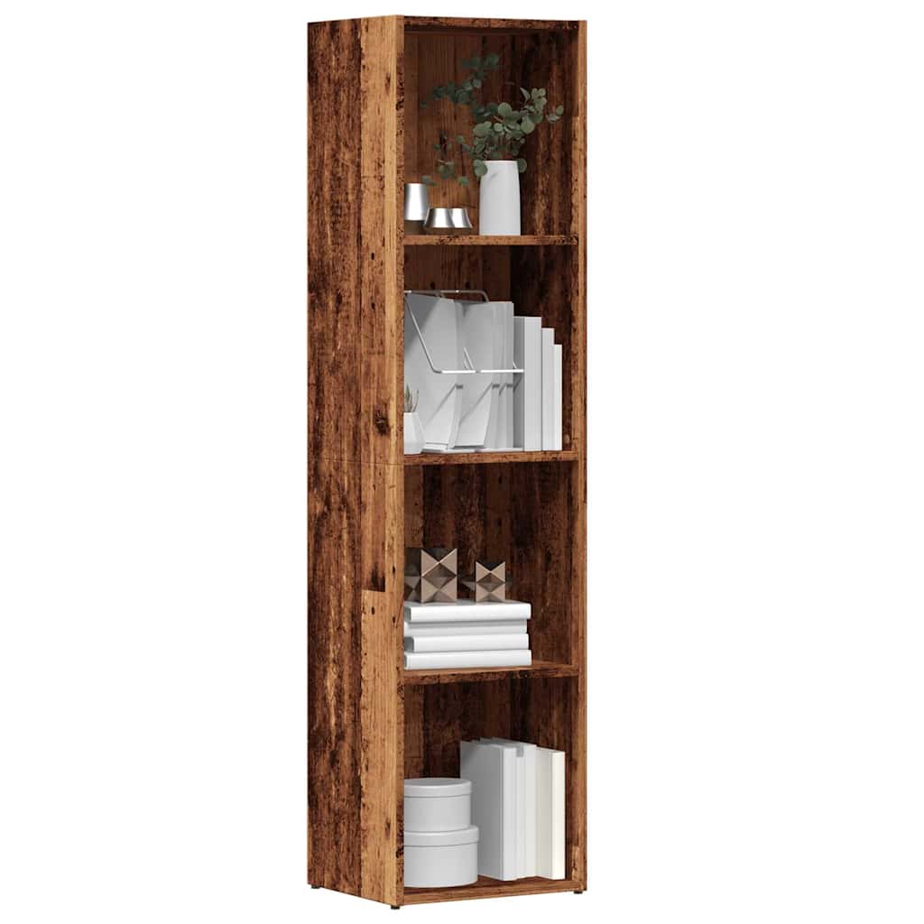 Armário de livros madeira velha 36x30x143 cm madeira trabalhada