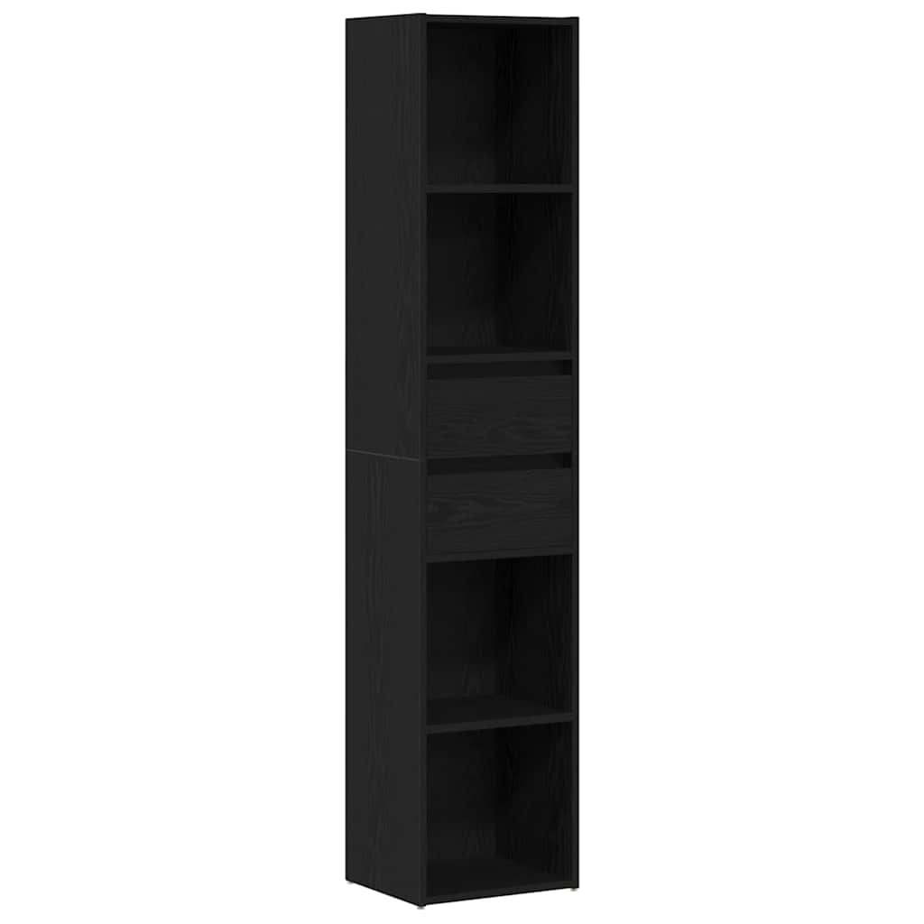 Gabinete de livros 4 níveis 36 x 30 x 171 cm carvalho preto