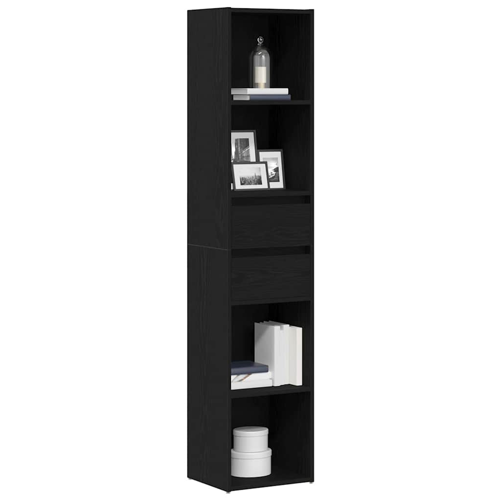 Gabinete de livros 4 níveis 36 x 30 x 171 cm carvalho preto