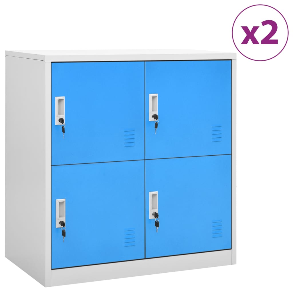 Cacifos 2 pcs 90x45x92,5 cm aço cinzento-claro e azul